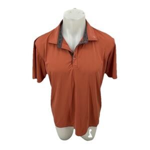 Swannies Shirt Men Medium Cardinal Golf Polo Short Sleeve Performance Stretch Z2